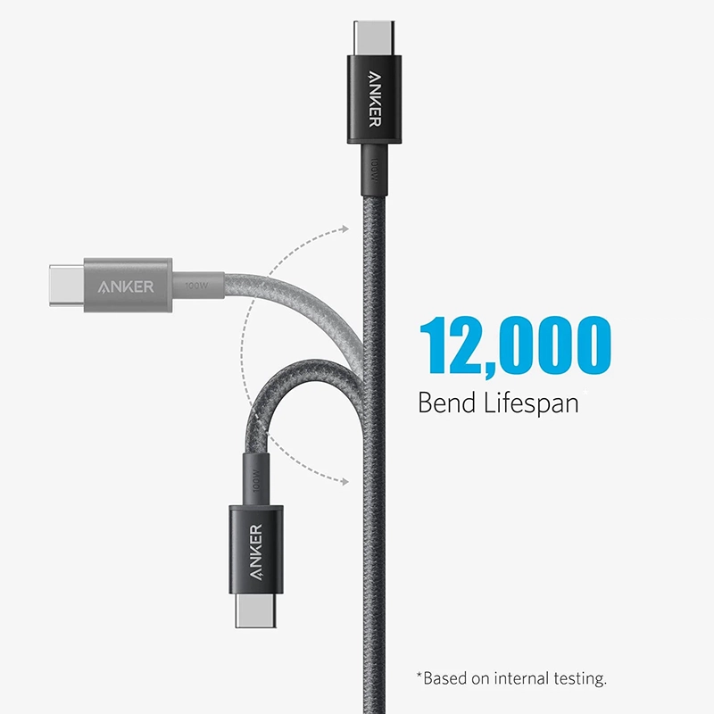 Anker USB-C to USB-C Cable (6ft, 100W, Braided) A8757